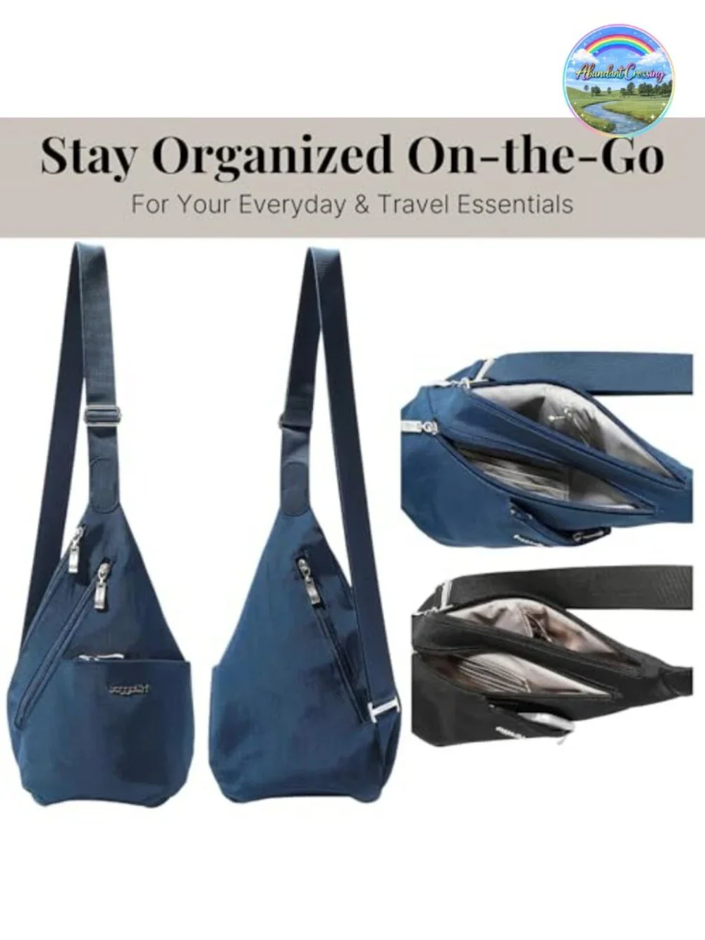 Mini Sling Crossbody Bag Backpack Nylon Travel Handsfree Adjustable Strap